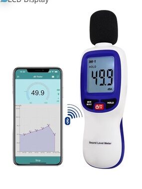 Digital Sound Level Meter with Bluetooth - White/Blue